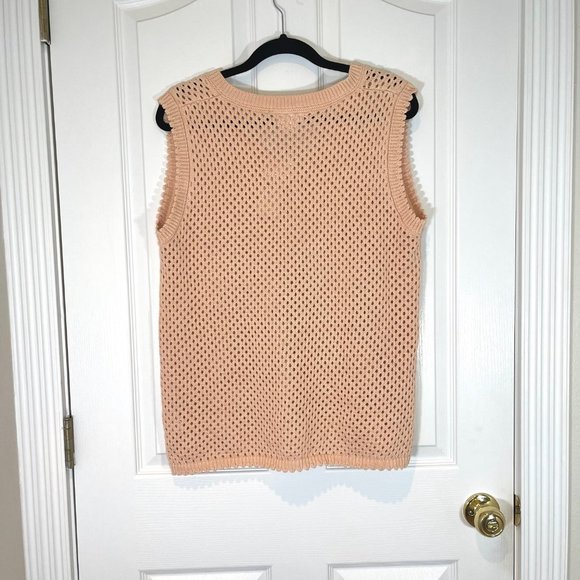City Chic Weave Spirit Starling Reine V-Neck Vest Peachy Top - 14W - NEW - Picture 6 of 15